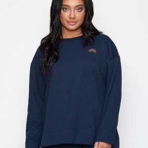 NEW Calpak x The Home Edit French Terry Sweatshirt Navy Blue Size XS XSmall